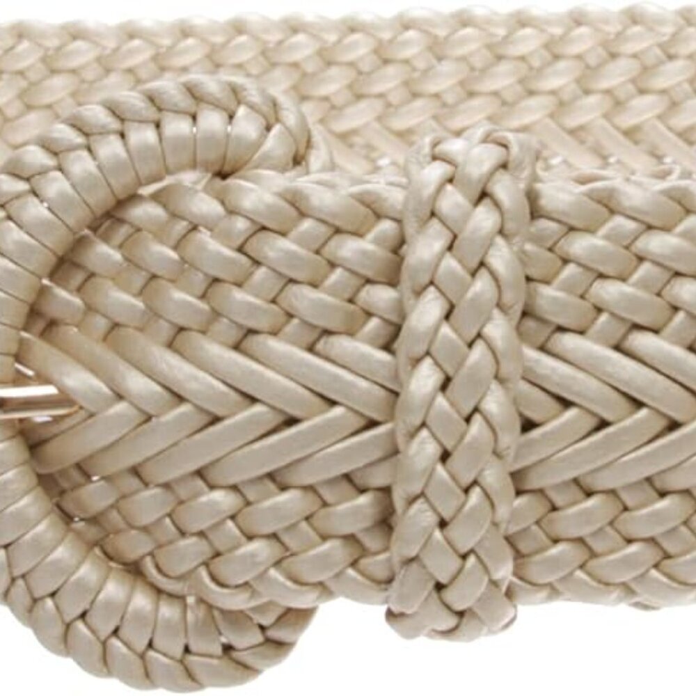 2 Inch Wide Hand Made Soft Metallic Woven Braided Round Belt - Picture 3 of 3